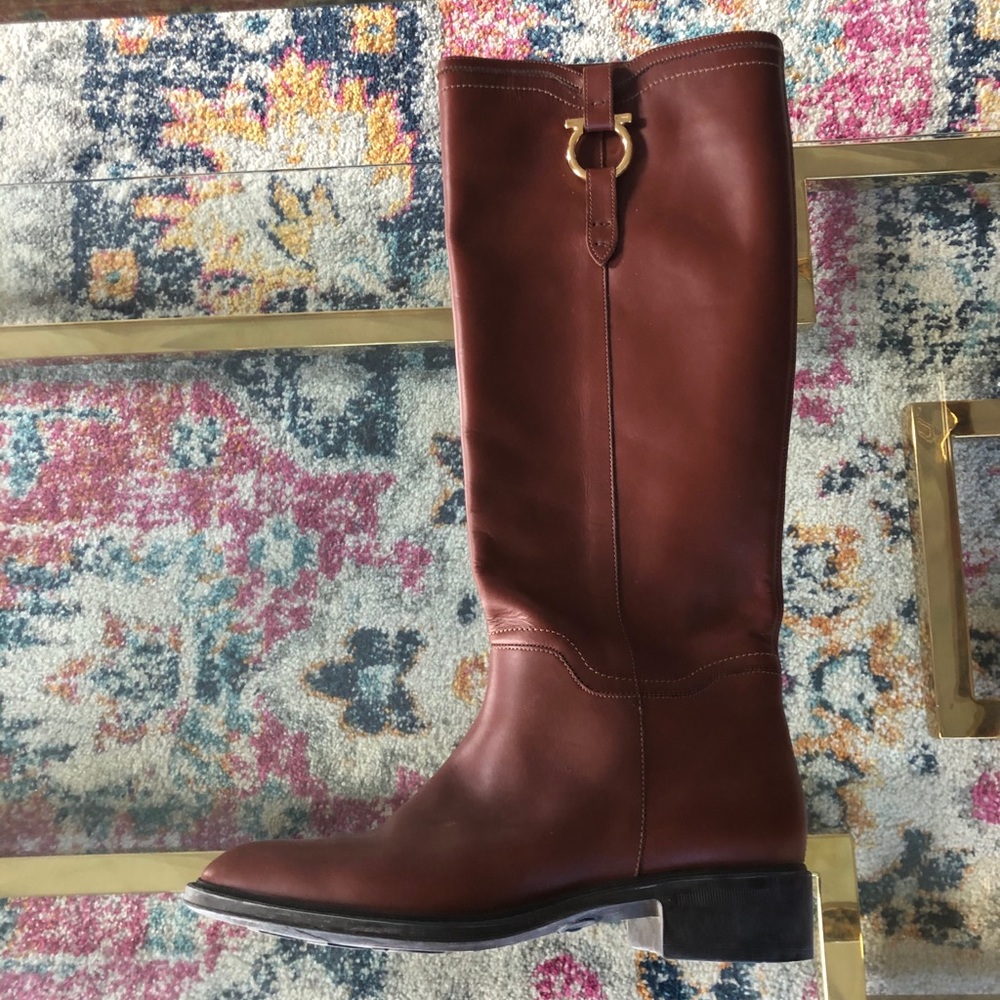 Ferragamo riding boots- Brown
